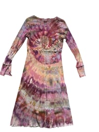 Image 7 of XL Rib Knit Long-Sleeve Dress in Autumn Spiral Ice Dye