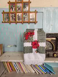 Image 3 of Olive Nabulsi Keffiyeh - hand stitched embroidery