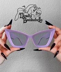 Image 1 of Deadly Bombshell- Lavender Cat Eye Sunglasses 