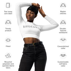 Image of Bridesmaid Recycled long-sleeve crop top