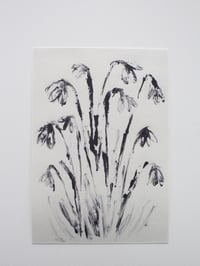 Image 1 of Snowdrops Bunch Monotype Print - A5