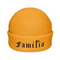 Image 1 of Familia 1st Black font Fisherman beanie