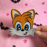 Image 2 of Two Tail Fox - 3.25 Inch - Embroidered, Iron-On Patch