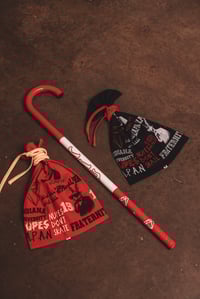 Image 7 of Kollage Tie String Beanie (Black)