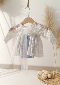 Image 3 of Photo prop | Newborn girls dress for photo shoots | Bella | blue and white
