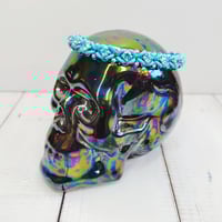 Image 3 of Diamond Back Aqua Bohemica Rhinestone + Beaded Stretch Bracelet