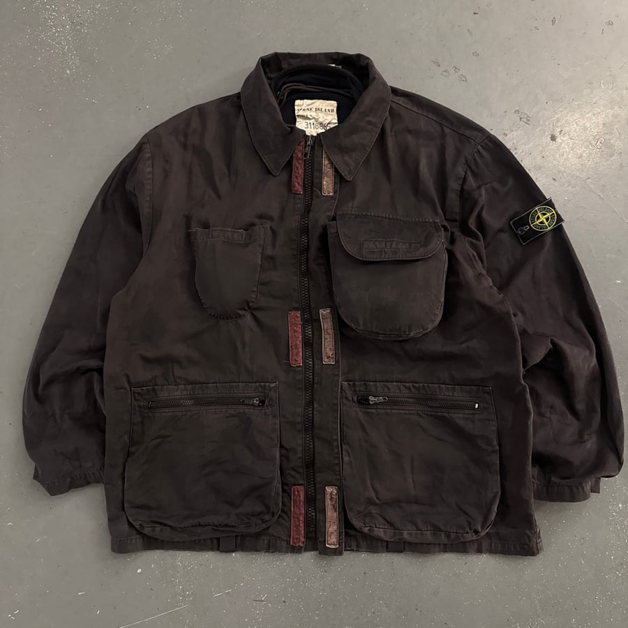 Image of AW 1994 Stone Island Raso Gommato 3D pocket jacket, size XXL