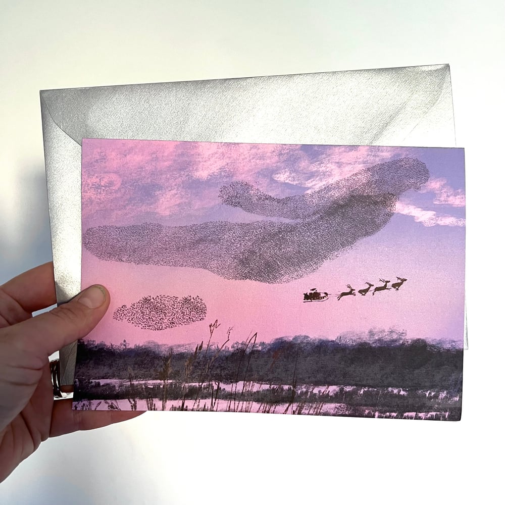 Image of 'Chistmas Murmuration' XL Luxury Christmas Card (single or multipack)