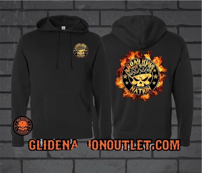 Road King Nation Burning Skull Hoodie | Glide Nation Outlet