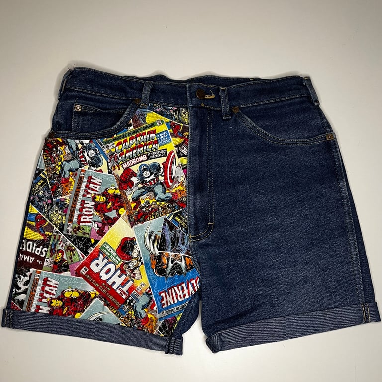 Marvel Comic Denim Shorts Image 3