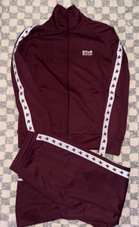 Image 1 of Golden Goose Track Suit Burgundy/White