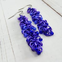 Image 2 of Purple Ombre Mini Beaded Shaggy Loops Earrings