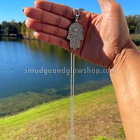 Image 9 of NEW* Rhinestone Hamsa With Evil Eye Necklace
