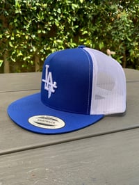 Image 2 of LA Trucker Cap (Blue & White)