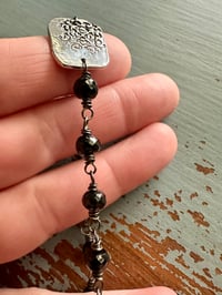 Image 5 of faceted gemstone and sterling silver medallion bracelet