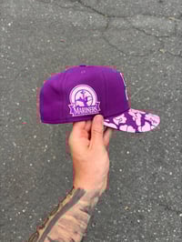 Image 2 of VIOLET MULTI TONE SEATTLE MARINERS CUSTOM FITTED CAP