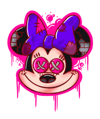 Crazy Minnie sticker 