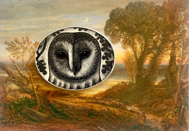 LARGE BARN OWL BROOCH