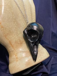 Image 3 of Jackdaw skull necklace