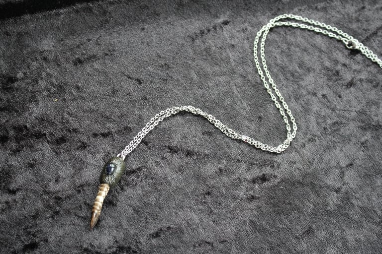 Dead Good Pheasant toe necklace with lolite crystal stone copy Image 10