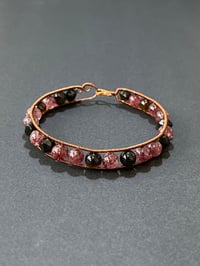 Image 5 of Black Tourmaline | Silver Sheen Obsidian | Strawberry Quartz - Root Chakra Bracelet