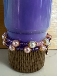 Image 4 of Glinda the Good Witch Inspired Tumbler Bracelet Stack