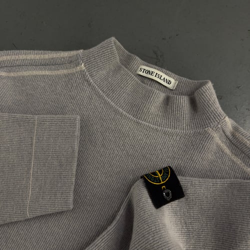 Image of AW 2001 Stone Island ribbed heavyweight wool sweatshirt, large