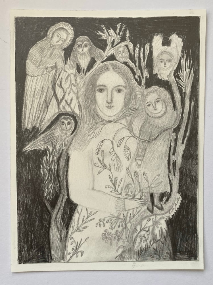 Image of Night of owl poems - original drawing