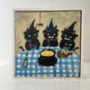 Small square art print -Fondue night in the coven 