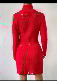 Image 2 of FOXY RED SWEATER DRESS 