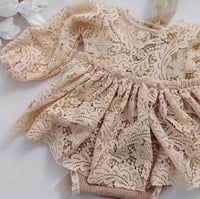 Image 2 of Newborn girls body-dress Bella | beige| photo props