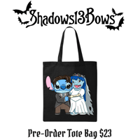 Pre-order Corpse Bride Lilo and Stitch Tote Bag