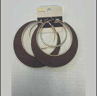 Image 1 of Round Wood Earring’s Dark Brown