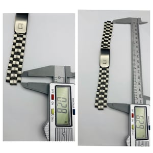 Image of Genuine 1980's Tissot stainless steel gents watch strap bracelet band,used,clean, 17.5mm,curved lugs