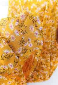 Image 3 of Boho fabric for background - decoration - photoshoot - yellow with flowers