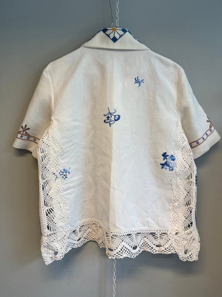 Image of Blue embroidery shirt  (small)