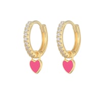 Pink Charm Heart Earring 