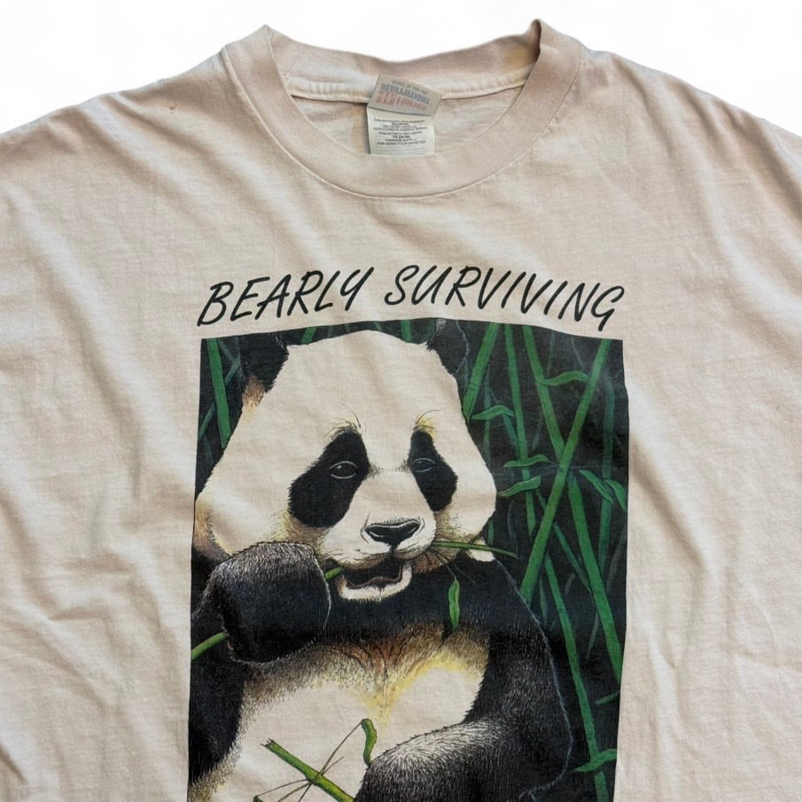 Image of 1990s Bearly Surving Panda Nature Graphic Tee  (XL)