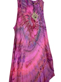 Image 6 of 3XL Jersey Knit Pocket Tank Dress in Hibiscus Spiral Ice Dye