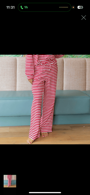 Image of Lulu Mac red white striped pant set 