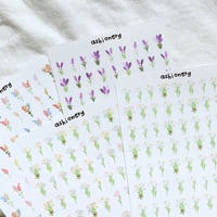 Image 2 of Tiny lined floral stickers