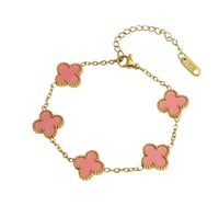 Gold&Pink Clover Bracelet