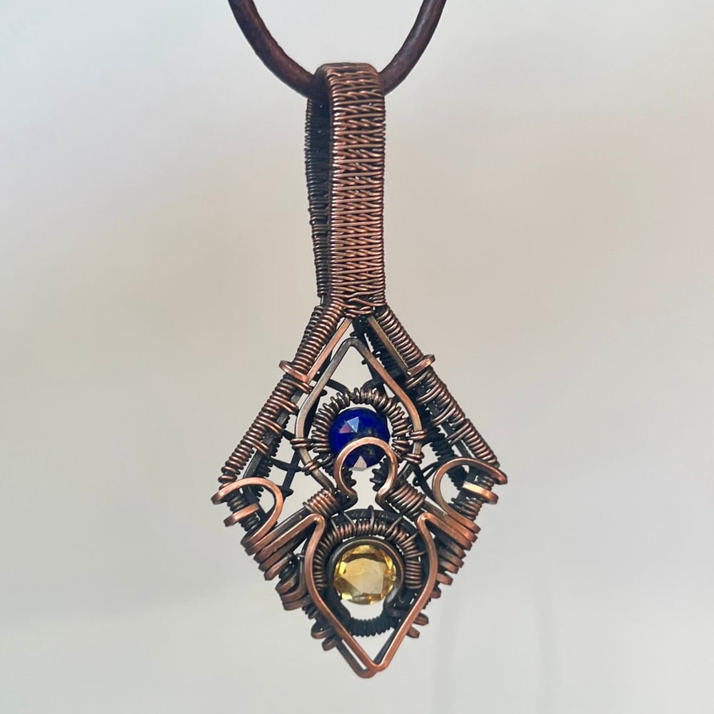Image of Lapis Lazuli & Citrine Necklace