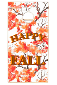 Image 5 of Cornhole set (Happy Fall) on Orange leaved trees 