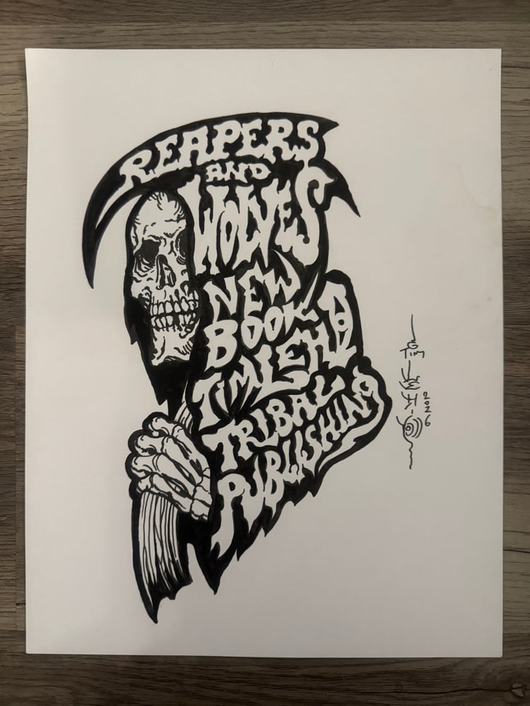 Image of Tim Lehi “Reaper Wolf Sticker Art” Original Art