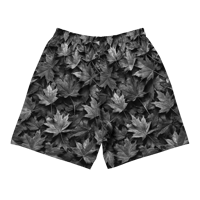 Image 2 of Grayscale Maple Leaf Unisex Athletic Shorts