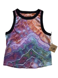 Image 2 of XL Ladies Fitted Knit Contrast Tank in Earthy Geode Ice Dye