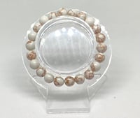 Brown and White Glass Bead Bracelet