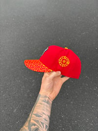 Image 5 of MULTI TONE RED GOYARDINE CINCINNATI REDS CUSTOM FITTED CAP