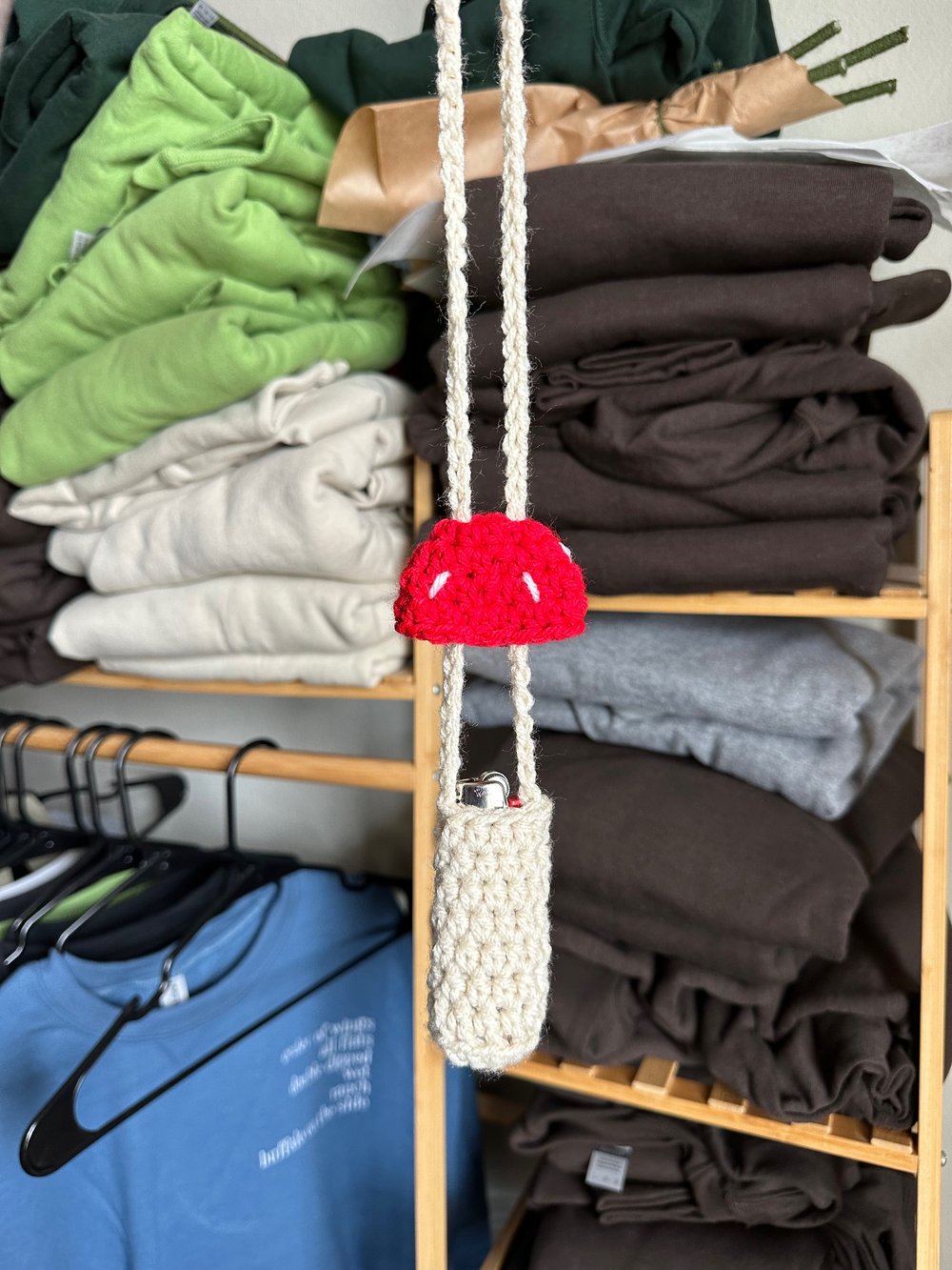 Image of Mushroom lighter/chapstick/crystal Holder Necklace